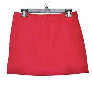 J Crew Womens Skirt Red Size 4 Mini Stretch Button Cotton Spandex Casual Pockets